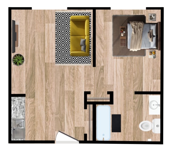 Floor Plan  One Bedroom