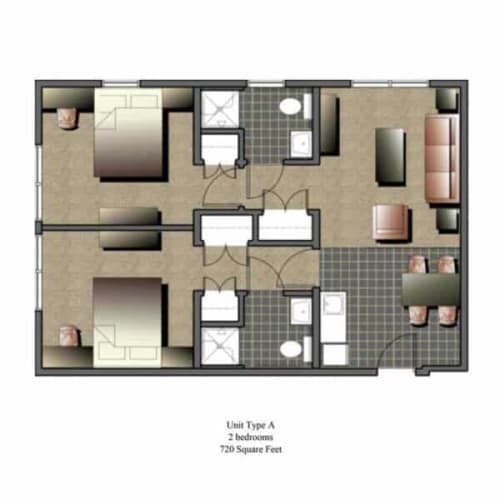 Floor Plan  3d floor plan of a house with furniture