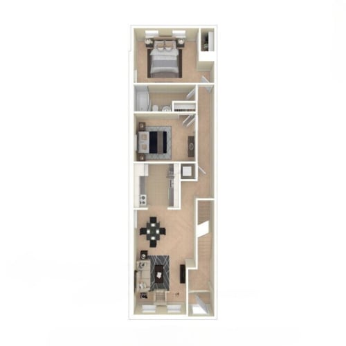 Floor Plan  2 Bedroom 50%