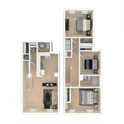 Floor Plan  3 Bedroom 50%