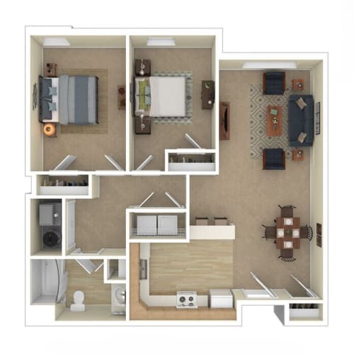 Floor Plan  a bedroom floor plan with a living room and a dining room