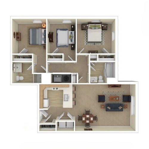 Floor Plan  a bedroom floor plan with a living room and a kitchen