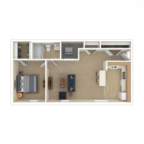 Floor Plan  a bedroom floor plan with furniture and a closet