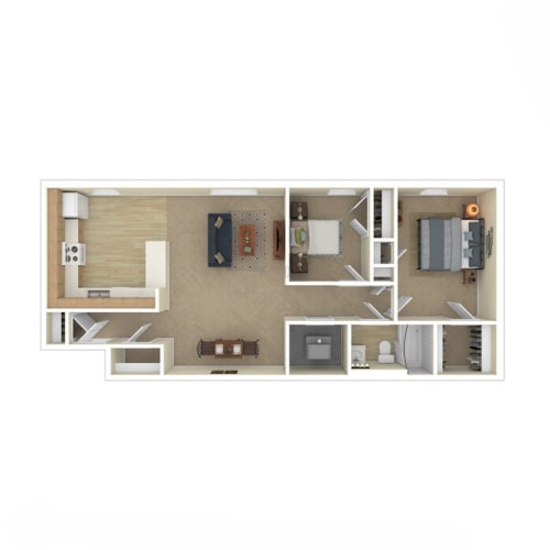 Floor Plan  a bedroom floor plan with a bathroom and a living room