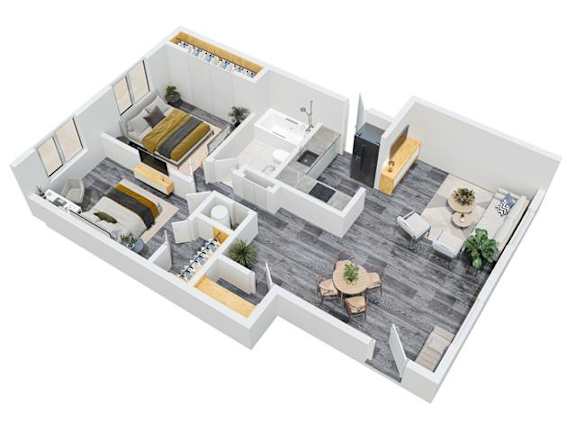 Floor Plan  a floor plan of a house with a bedroom and a living room