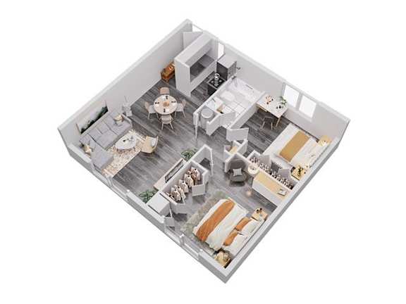 Floor Plan  a floor plan of a house with a bedroom and a living room