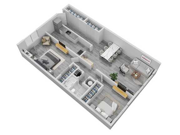 Floor Plan  2 Bedroom 1 Bathroom