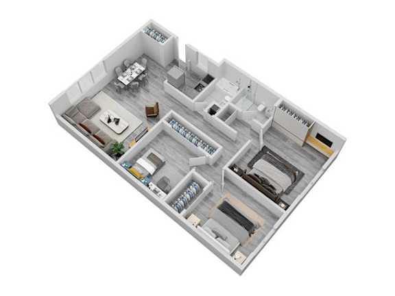 Floor Plan  3 Bedroom 2 Bathroom