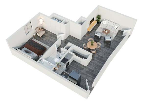 Floor Plan  1 Bedroom 1 Bathroom