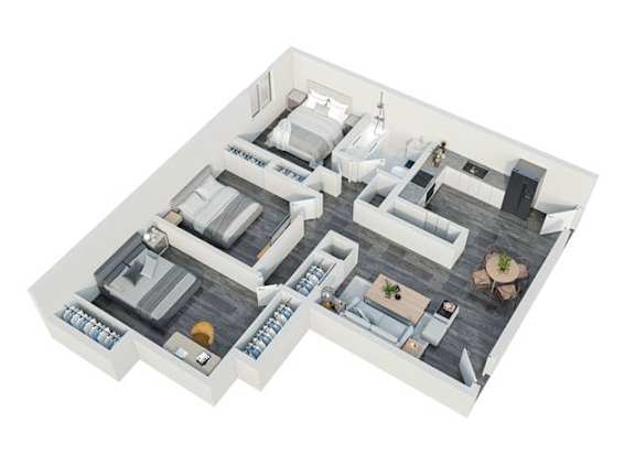Floor Plan  a floor plan of a house with a bedroom and a living room