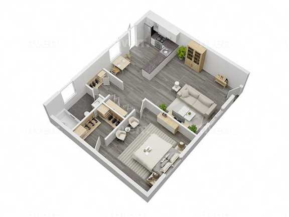 Floor Plan  a floor plan with a bedroom and a living room