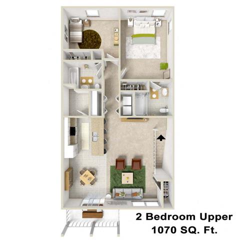 Floor Plan  the floor plan of a two bedroom apartment