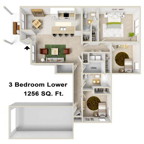 Floor Plan  a floor plan of a house with roommates