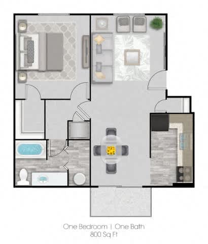 Floor Plan  1 Bed 1 Bath