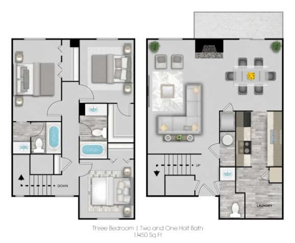 Floor Plan  3 bed 2.5 Bath