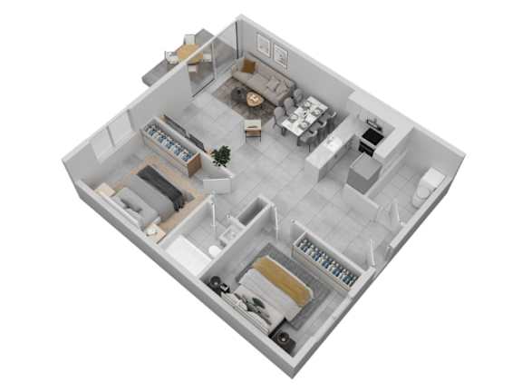 Floor Plan  2 Bedroom 1 Bathroom