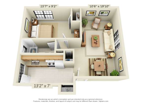 Floor Plan  a floor plan is shown in this rendering