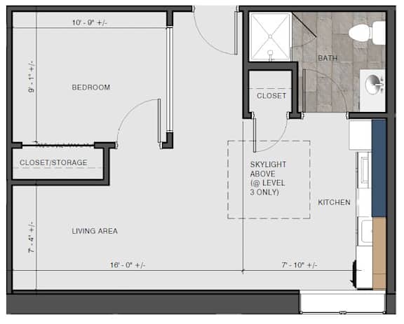 Floor Plan  1 Bed - Academy ab