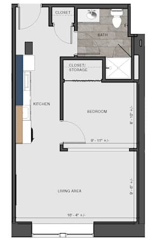 Floor Plan  1 bed - Kingsland kb