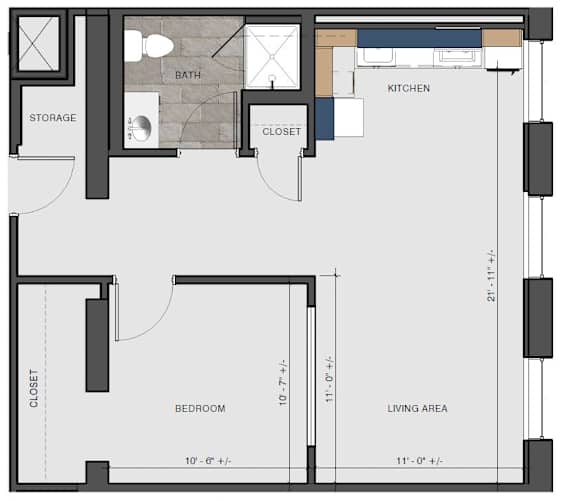 Floor Plan  1 bed - Kingsland kd
