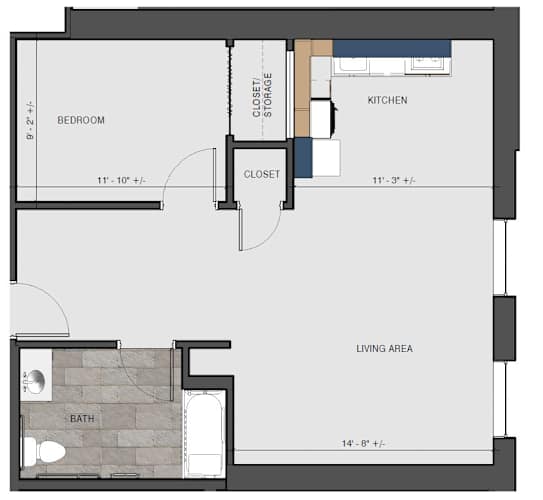 Floor Plan  1 bed - Lions Gate ADA la