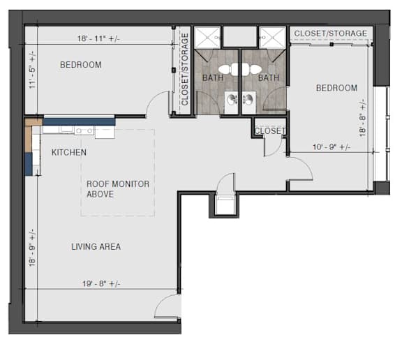 Floor Plan  2 bed - Academy ae