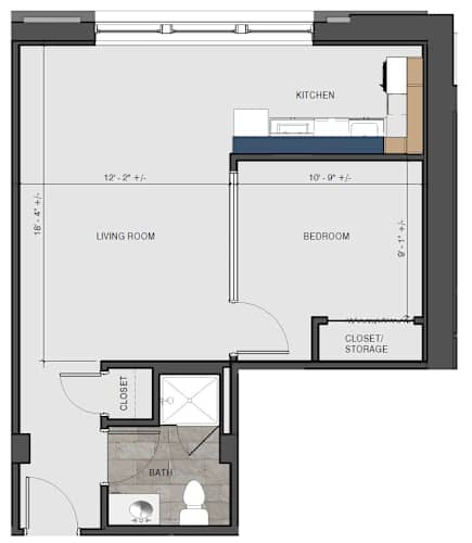 Floor Plan  1 bed - Lions Gate lc