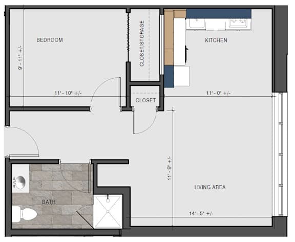 Floor Plan  1 bed - Lions Gate le