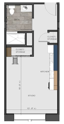 Floor Plan  Studio - Kingsland ADA ka