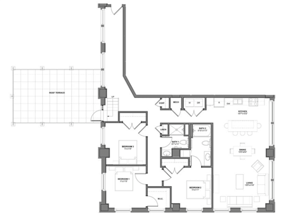 Floor Plan  IIIA6 Floorplan at Arcade Apartments, St Louis, MO