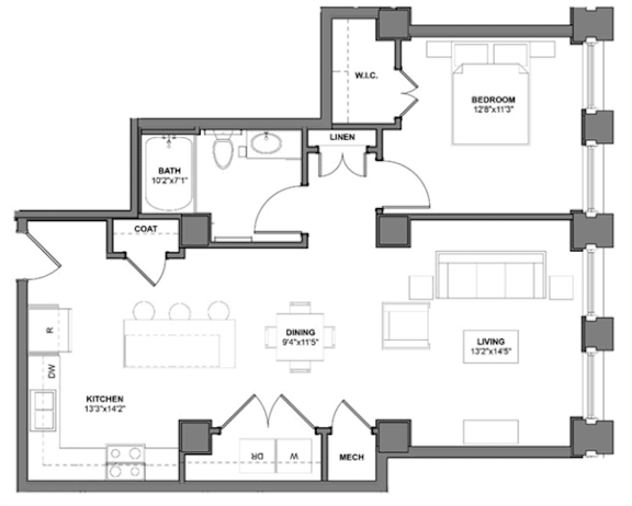 Floor Plan  IKK6 Floorplan at Arcade Apartments, Missouri