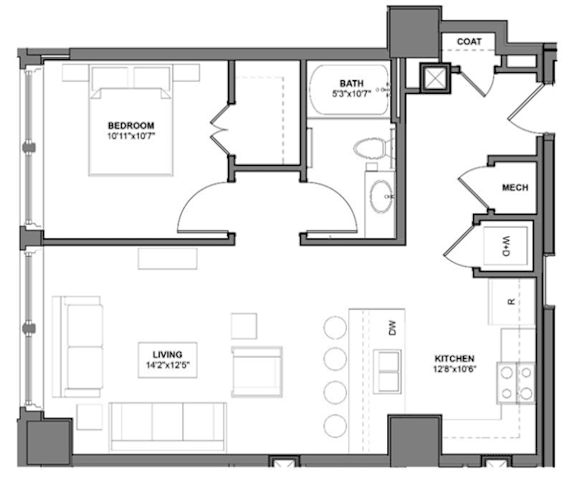Floor Plan  IR6 Floorplan at Arcade Apartments, Missouri, 63101