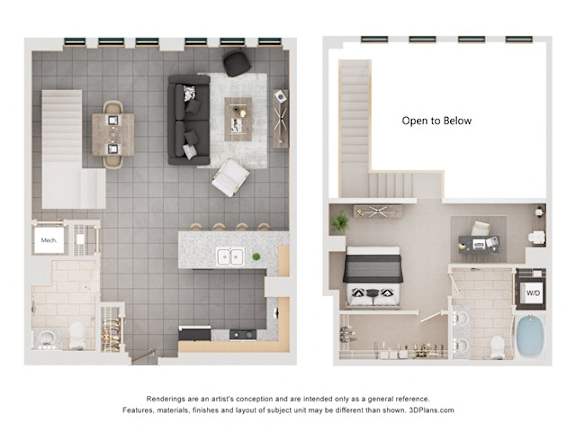 Floor Plan  IUM2 Floorplan at Arcade Apartments, St Louis