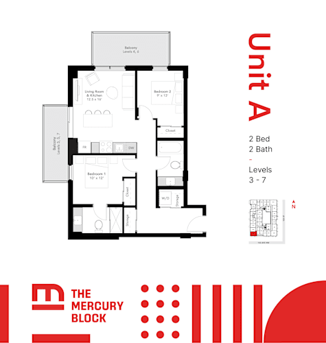 Floor Plan  Model A - 2 Bed
