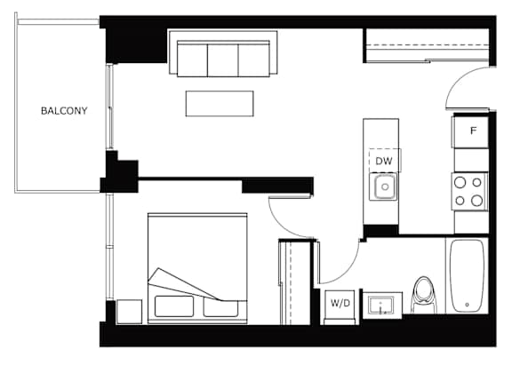Floor Plan  A black and white image of a floor plan of a house.