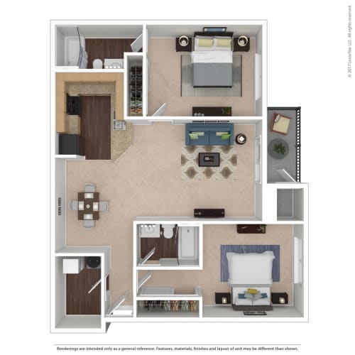 Floor Plan  a 2 bedroom floor plan with a bathroom and a living room