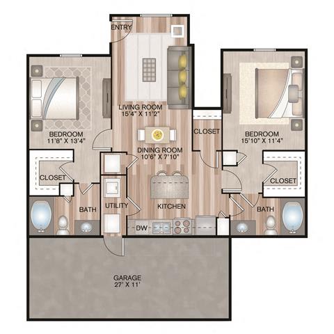 Floor Plan  Cornhusker Overlook with Attached Garage