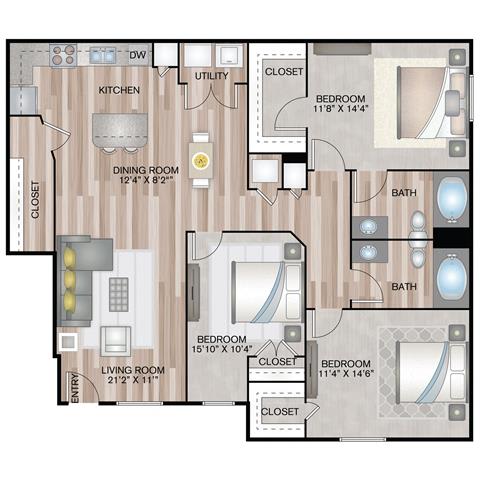 Floor Plan  TriCourt Overlook