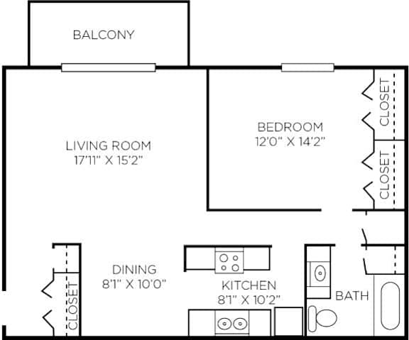Floor Plan  1 Bedroom