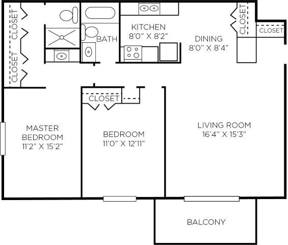 Floor Plan  2 Bedroom