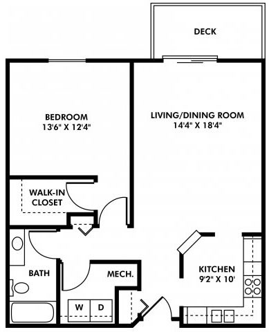 Floor Plan  1 Bedroom Large