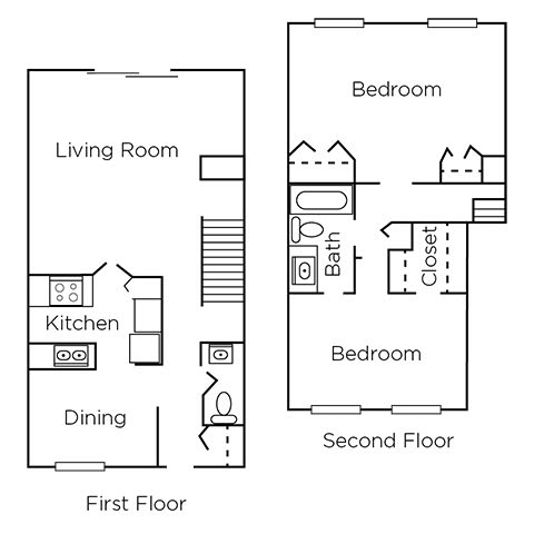Floor Plan  2 Bedroom Large