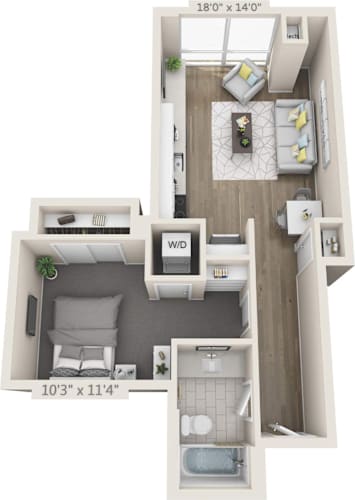 Floor Plan  1 bedroom 1 bathroom A at Clayton on the Park Apartments, Clayton 63105
