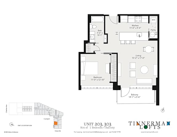 Floor Plan  1 Bedroom, 1 Bathroom