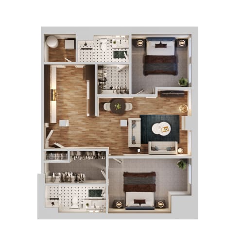 Floor Plan  D3 Floor Plan | 1,086 Sq. Ft. at The Madison, Columbus