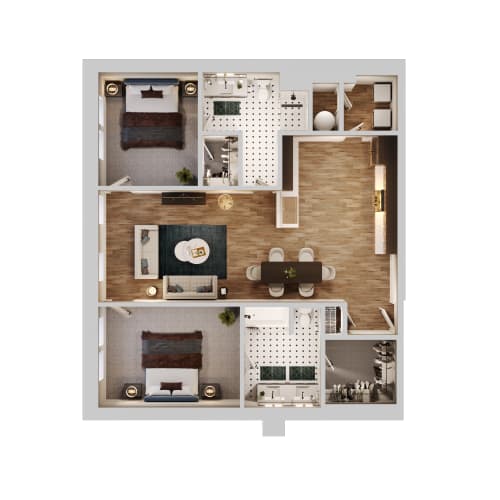 Floor Plan  D3 Floor Plan | 1,193 Sq. Ft. at The Madison, Ohio, 43215