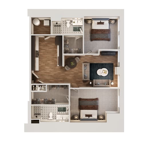 Floor Plan  B1 Floor Plan | 1,060 Sq. Ft. at The Madison, Columbus, OH, 43215