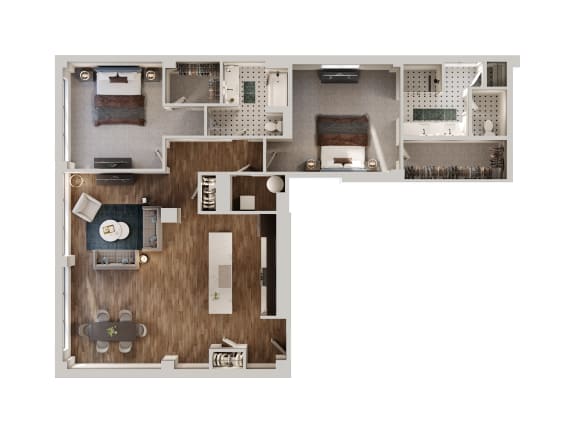 Floor Plan  B2 Floor Plan | 1,554 Sq. Ft. at The Madison, Columbus, OH, 43215