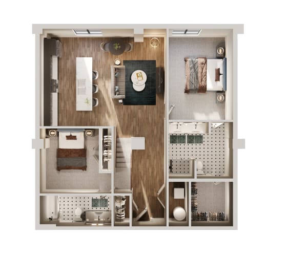 Floor Plan  B3a Floor Plan | 1,169 Sq. Ft. at The Madison, Columbus, Ohio