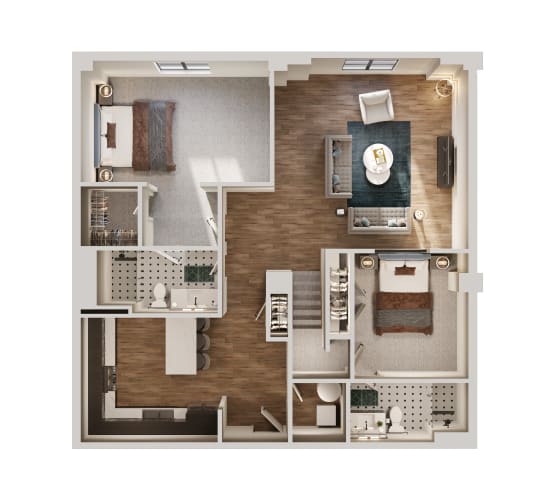 Floor Plan  B3b Floor Plan | 1,209 Sq. Ft. at The Madison, Columbus